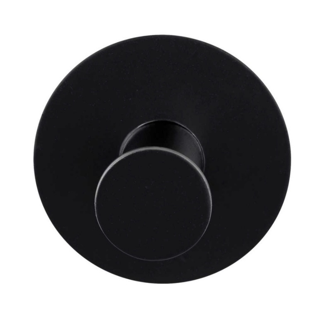 Krok i metall, Självhäftande, Rund, CELANO, Ø 5 x 3,3 cm, Svart i gruppen Förvaring / Magneter och självhäftande / Självhäftande krokar hos SmartaSaker.se (41520)