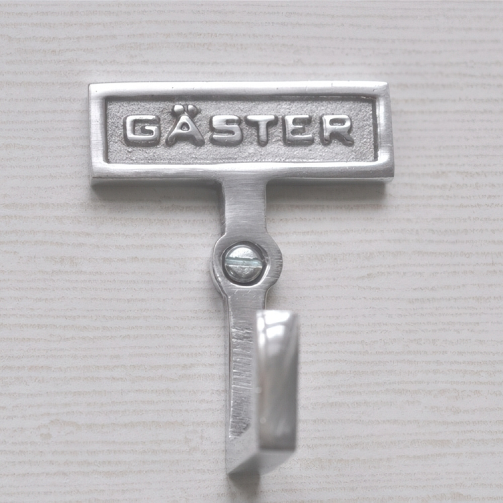 Krok med skylt och ram, GÄSTER, H 7 cm, Exmez, Aluminium i gruppen Förvaring / Magneter och självhäftande / Skyltar och etiketter hos SmartaSaker.se (41521)