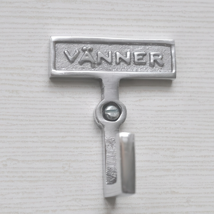 Krok med skylt och ram, VÄNNER, H 7 cm, Exmez, Aluminium i gruppen Förvaring / Badrumsförvaring hos SmartaSaker.se (41522)