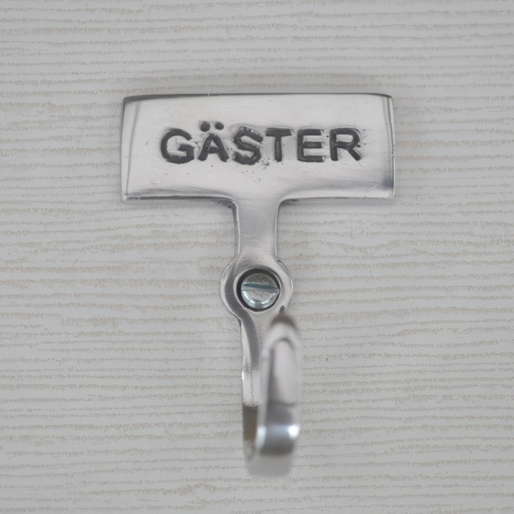 Krok med skylt, GÄSTER, Exmez, Sandgjuten aluminium i gruppen Förvaring / Badrumsförvaring hos SmartaSaker.se (41523)