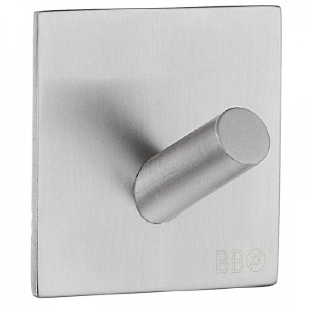 Krok, Självhäftande, Fyrkantig, BESLAGSBODEN, 4,5 x H 4,5 cm, Borstat rostfritt stål i gruppen Förvaring / Magneter och självhäftande / Självhäftande krokar hos SmartaSaker.se (41534)