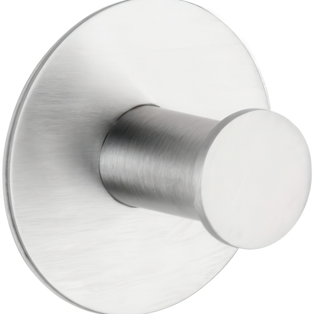Krok, Självhäftande, Rund, CELANO, Ø 5 x 3,3 cm, Borstat Rostfritt stål i gruppen Förvaring / Magneter och självhäftande / Självhäftande krokar hos SmartaSaker.se (41537)
