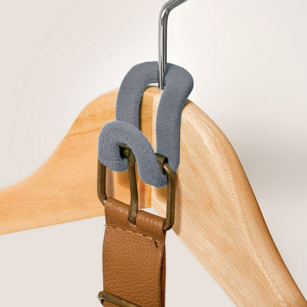 Krokar för galgar, 8 st, VELVET CASCADE HOOKS, Anti Slip, Grå i gruppen Förvaring / Garderobsförvaring / Galgar och hängare hos SmartaSaker.se (41543)