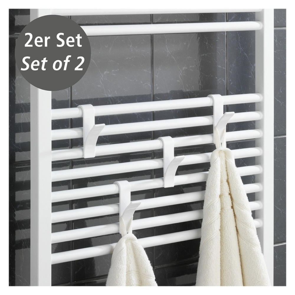 Krokar för Handdukstorkar, 2 st, RADIATOR HOOKS, 2,5 x 7 x H 10,5 i gruppen Förvaring / Badrumsförvaring hos SmartaSaker.se (41544)