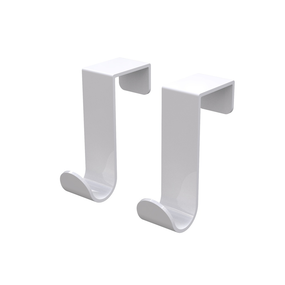 Krokar för skåpdörr / låda, 2 st, SMALL J-HOOKS, Vita i gruppen Förvaring / Sovrumsförvaring / Dörrkrokar hos SmartaSaker.se (41546)