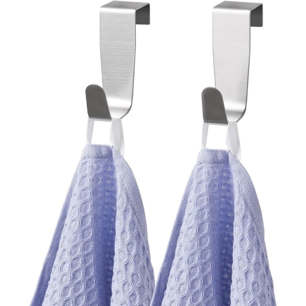 Krokar för skåpdörr / låda, Borstad rostfritt stål, 2 st, SIMPLY SMART, Silver i gruppen Förvaring / Sovrumsförvaring / Dörrkrokar hos SmartaSaker.se (41548)