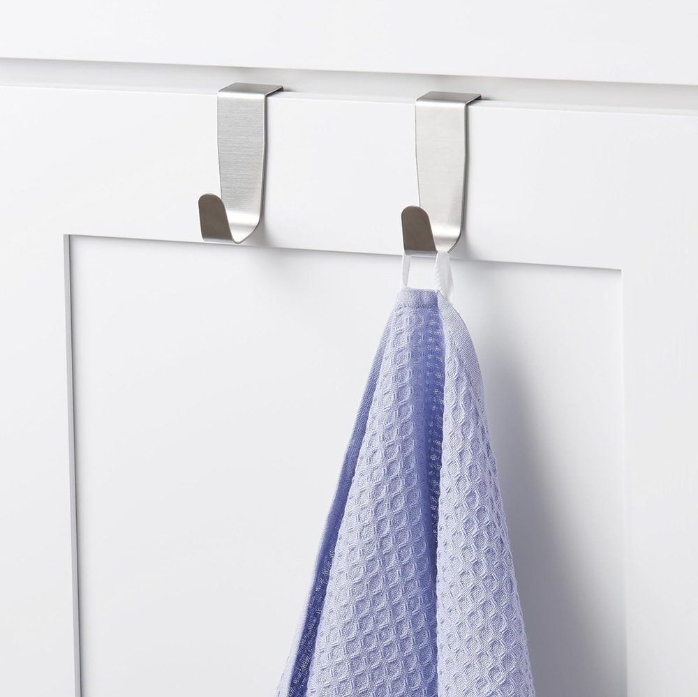 Krokar för skåpdörr / låda, Borstad rostfritt stål, 2 st, SIMPLY SMART, Silver i gruppen Förvaring / Sovrumsförvaring / Dörrkrokar hos SmartaSaker.se (41548)