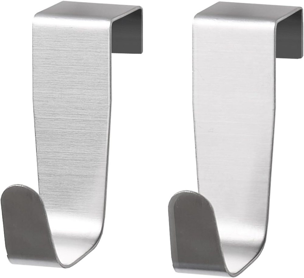 Krokar för skåpdörr / låda, Borstad rostfritt stål, 2 st, SIMPLY SMART, Silver i gruppen Förvaring / Sovrumsförvaring / Dörrkrokar hos SmartaSaker.se (41548)