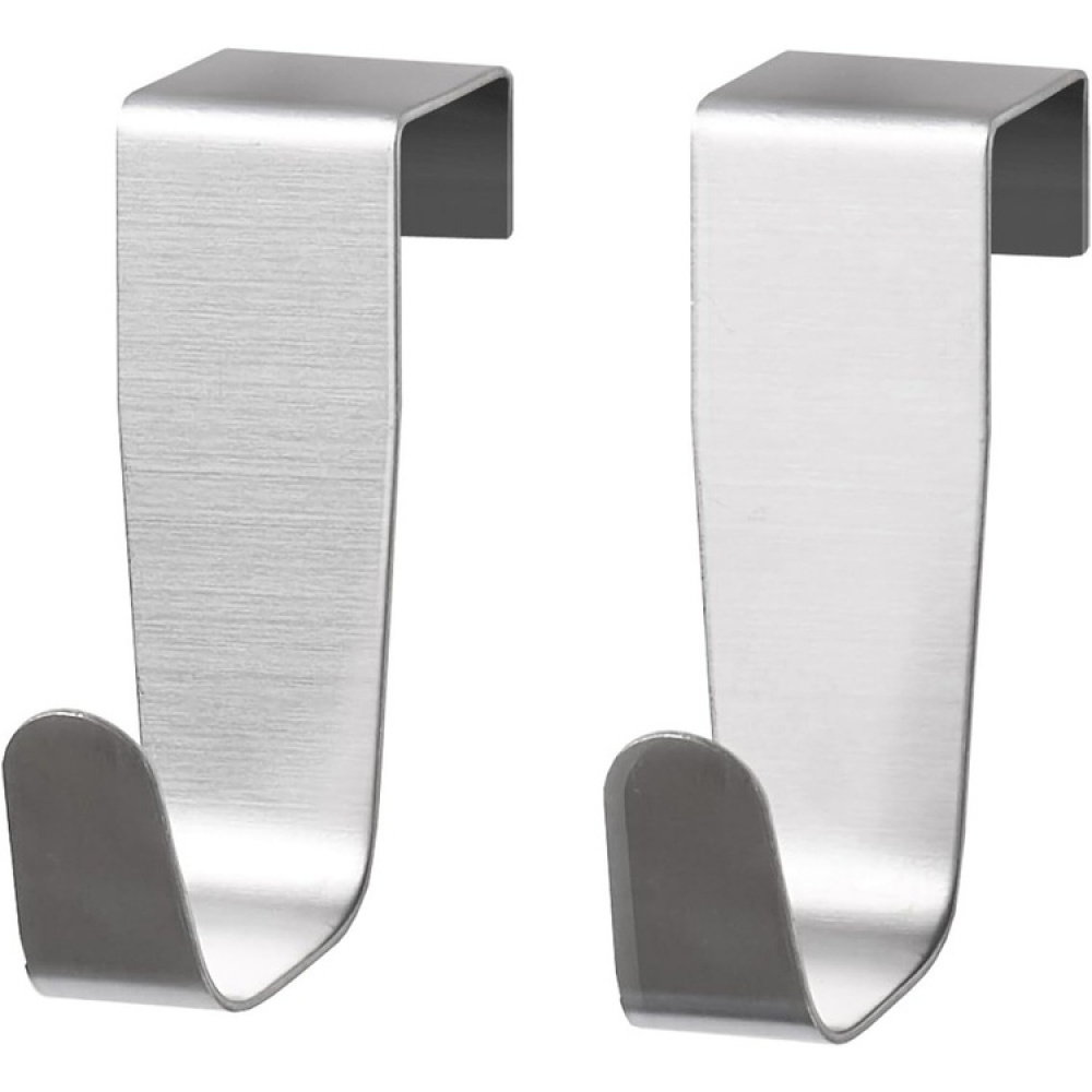 Krokar för skåpdörr / låda, Borstad rostfritt stål, 2 st, SIMPLY SMART, Silver i gruppen Förvaring / Sovrumsförvaring / Dörrkrokar hos SmartaSaker.se (41548)