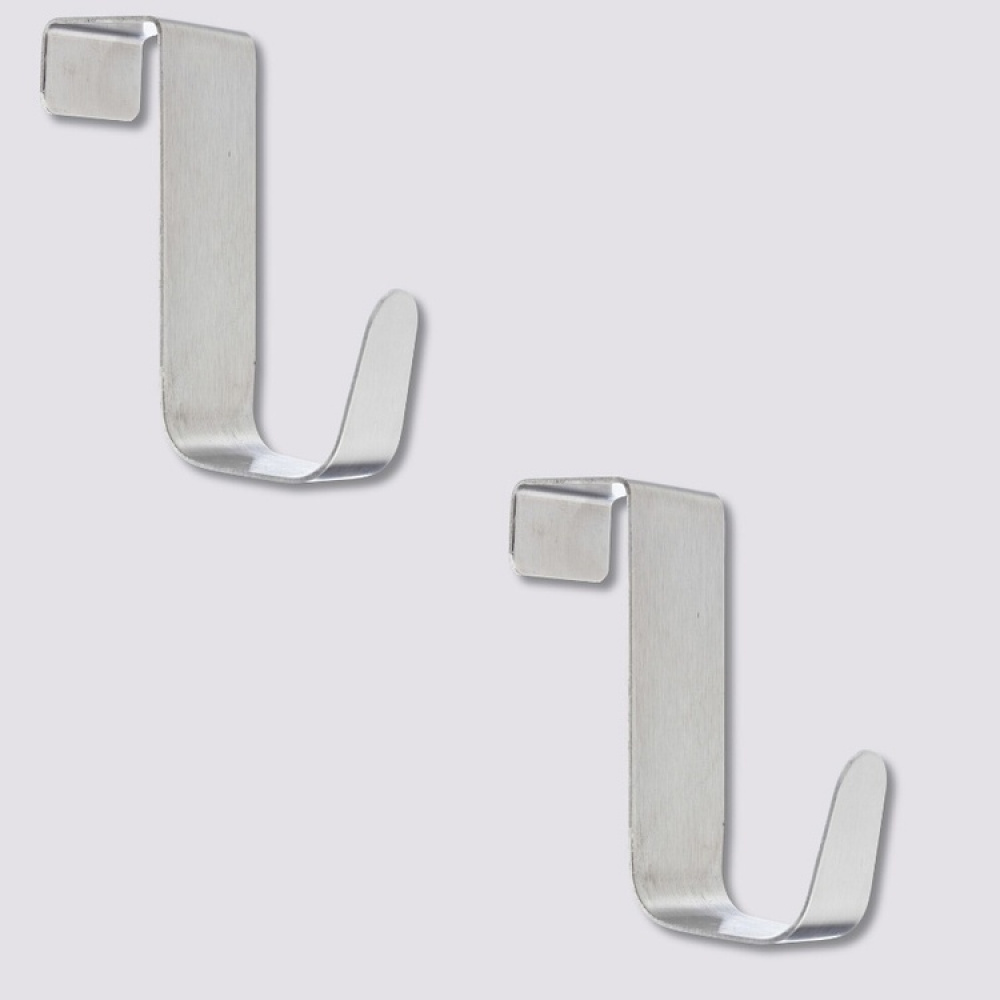 Krokar för skåpdörr / låda, Borstad rostfritt stål, 2 st, SIMPLY SMART, Silver i gruppen Förvaring / Sovrumsförvaring / Dörrkrokar hos SmartaSaker.se (41548)