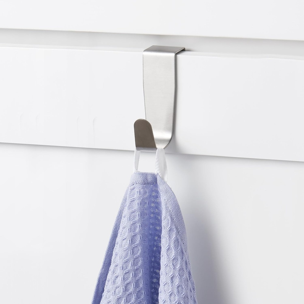 Krokar för skåpdörr / låda, Borstad rostfritt stål, 2 st, SIMPLY SMART, Silver i gruppen Förvaring / Sovrumsförvaring / Dörrkrokar hos SmartaSaker.se (41548)