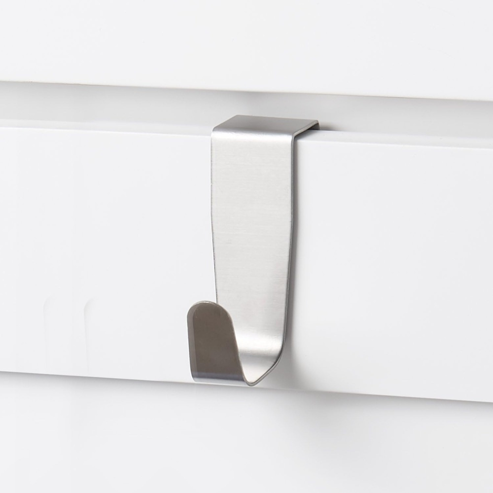 Krokar för skåpdörr / låda, Borstad rostfritt stål, 2 st, SIMPLY SMART, Silver i gruppen Förvaring / Sovrumsförvaring / Dörrkrokar hos SmartaSaker.se (41548)