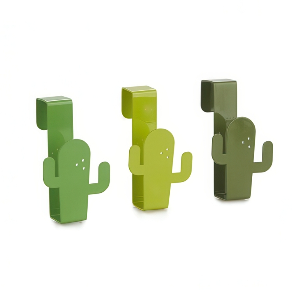 Krokar för över skåpdörr, 3 st, KAKTUSAR, 5,5 x 4 x H 9 cm, Gröna i gruppen Förvaring / Köksförvaring / Organisera köksskåp / Krokar hos SmartaSaker.se (41552)