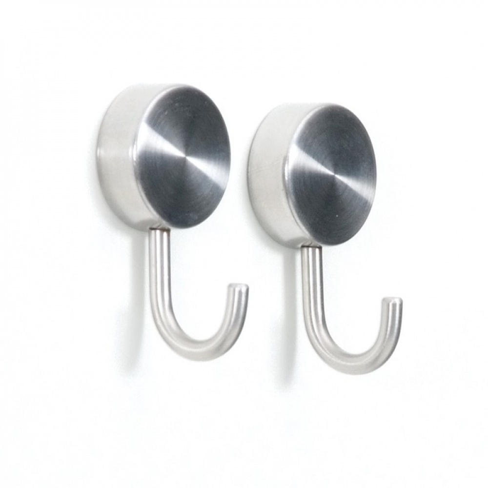 Krokar, Magnetiska, 2 st, PORTA SILVER, Ø 2,5 x H 5 cm, Silver i gruppen Förvaring / Magneter och självhäftande / Magnetkrokar hos SmartaSaker.se (41559)