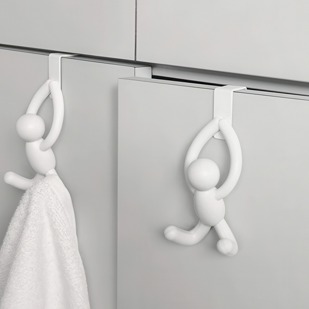 Krokar, över skåpdörr, 2 st, BUDDY CABINET HOOKS, Umbra, Vita i gruppen Förvaring / Sovrumsförvaring / Dörrkrokar hos SmartaSaker.se (41561)