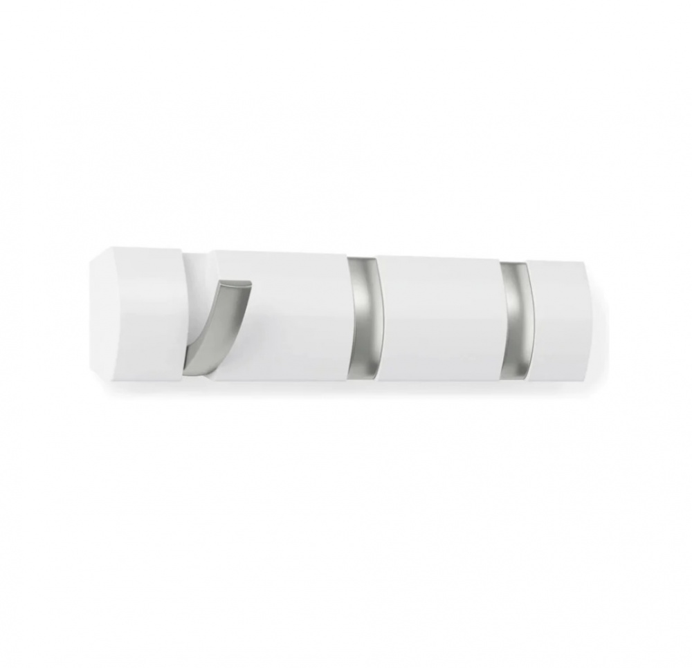 Kroklist med 3 krokar, UMBRA FLIP 3 HOOK, Vit / Silver i gruppen Förvaring / Hallförvaring / Krokar och hängare hos SmartaSaker.se (41562)