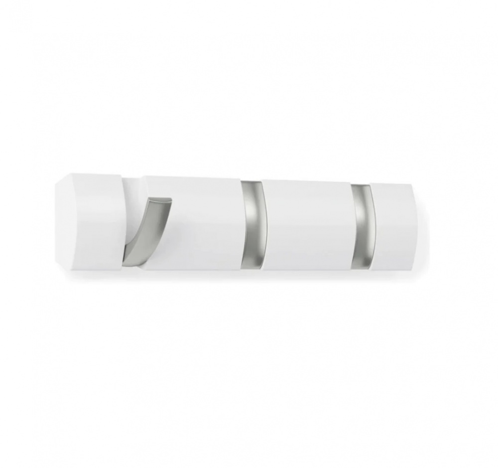Kroklist med 3 krokar, UMBRA FLIP 3 HOOK, Vit / Silver i gruppen Förvaring / Hallförvaring / Krokar och hängare hos SmartaSaker.se (41562)
