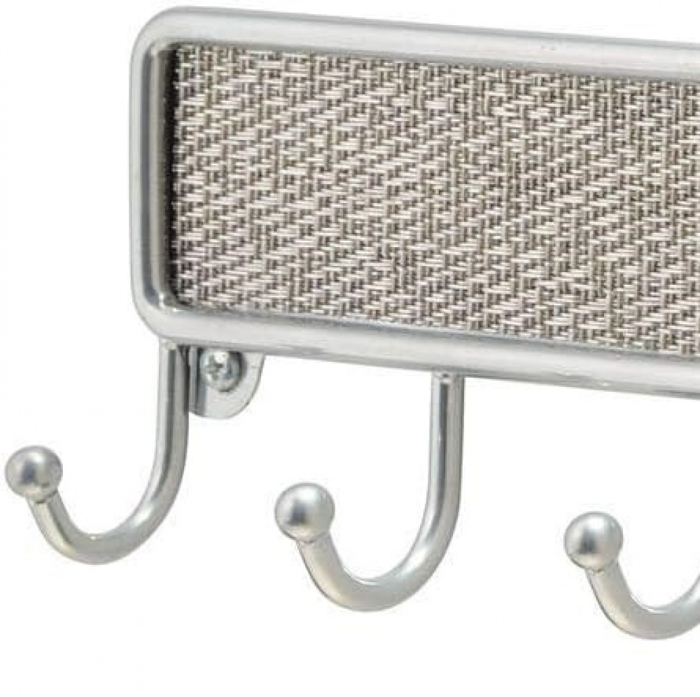 Kroklist med 5 krokar, TWILLO METALLICO, 20,5 x 3 x H 7 cm, Silver i gruppen Förvaring / Hallförvaring / Krokar och hängare hos SmartaSaker.se (41564)