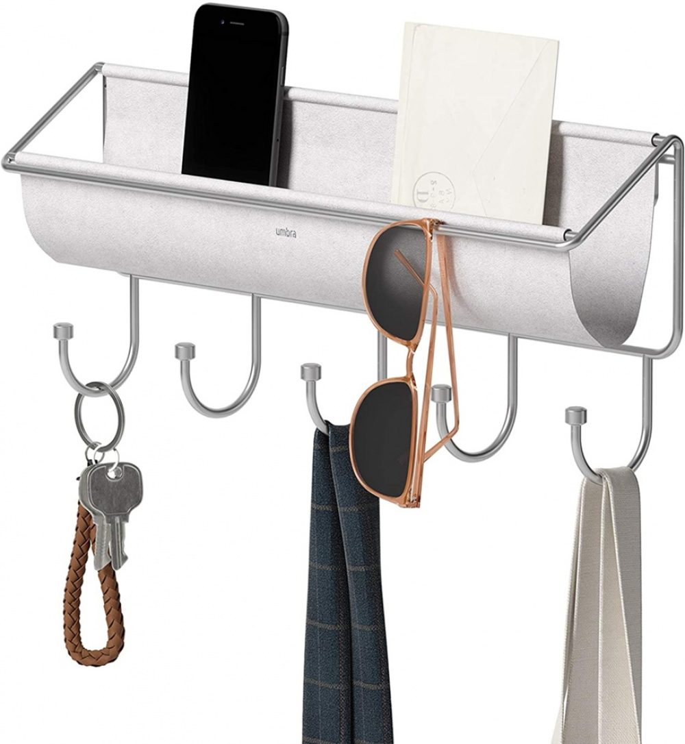 Kroklist med förvaring, UMBRA HAMMOCK ORGANIZER, 41,5 x H 18 cm Ljusgrå i gruppen Förvaring / Hallförvaring / Krokar och hängare hos SmartaSaker.se (41567)