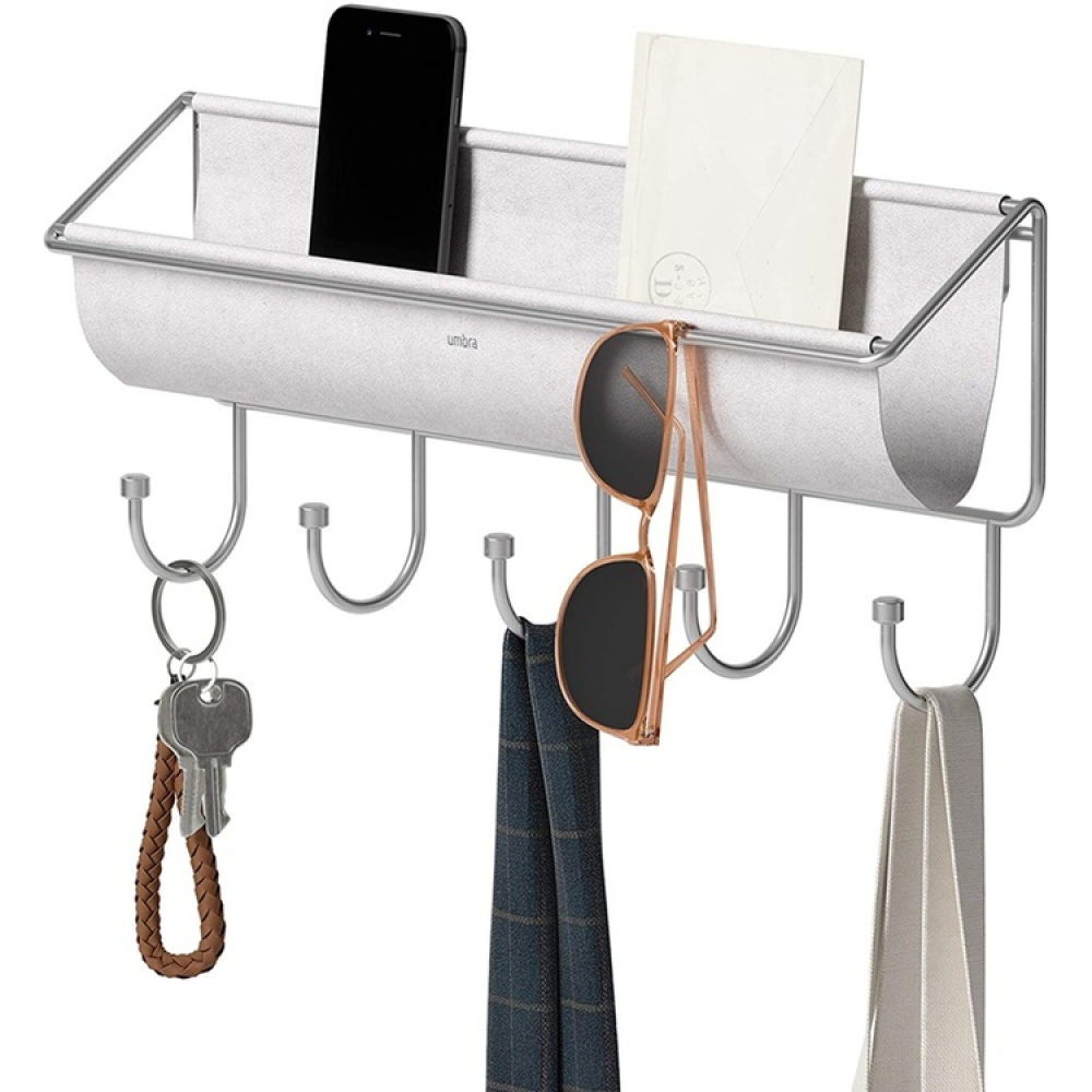 Kroklist med förvaring, UMBRA HAMMOCK ORGANIZER, 41,5 x H 18 cm Ljusgrå i gruppen Förvaring / Hallförvaring / Krokar och hängare hos SmartaSaker.se (41567)