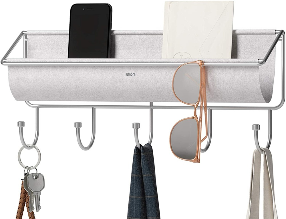 Kroklist med förvaring, UMBRA HAMMOCK ORGANIZER, 41,5 x H 18 cm Ljusgrå i gruppen Förvaring / Hallförvaring / Krokar och hängare hos SmartaSaker.se (41567)