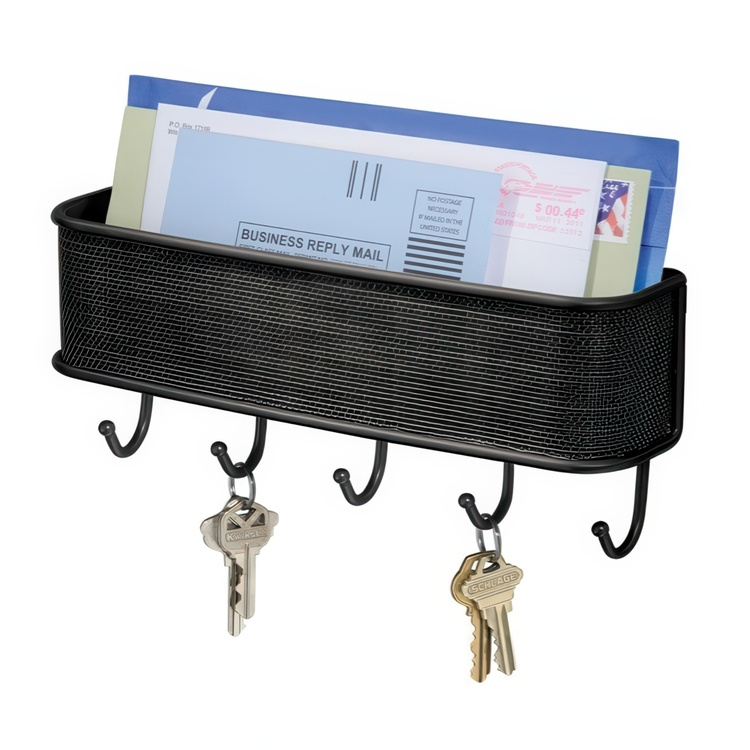 Kroklist med förvaring,, TWILLO WALL LETTER RACK, Svart i gruppen Förvaring / Hallförvaring / Krokar och hängare hos SmartaSaker.se (41569)