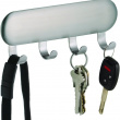Kroklist, 4 krokar, Självhäftande, KEY RACK, 14 x 2,5 x H 5,5 cm, Borstat stål Kroklist, 4 krokar, Självhäftande, KEY RACK, 14 x 2,5 x H 5,5 cm, Borstat stål