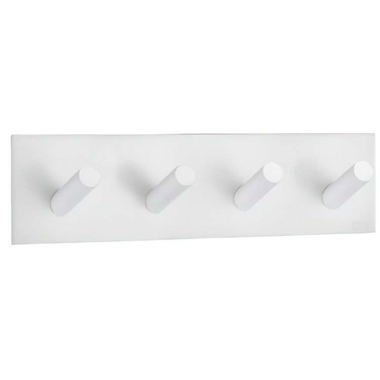 Kroklist, 4 krokar, Självhäftande, BESLAGSBODEN, 18 x H 4,5 cm, Vit i gruppen Förvaring / Magneter och självhäftande / Självhäftande krokar hos SmartaSaker.se (41576)