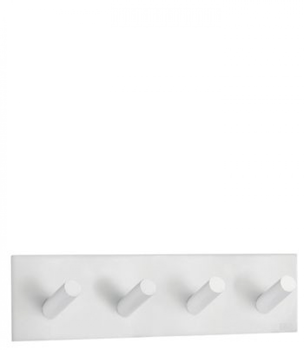 Kroklist, 4 krokar, Självhäftande, BESLAGSBODEN, 18 x H 4,5 cm, Vit i gruppen Förvaring / Magneter och självhäftande hos SmartaSaker.se (41576)