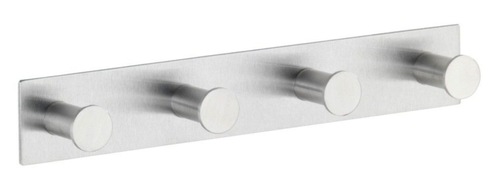 Kroklist, 4 krokar, Självhäftande, Metall, CELANO QUADRO, Silver i gruppen Förvaring / Magneter och självhäftande / Självhäftande krokar hos SmartaSaker.se (41581)