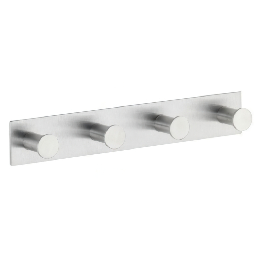 Kroklist, 4 krokar, Självhäftande, Metall, CELANO QUADRO, Silver i gruppen Förvaring / Magneter och självhäftande / Självhäftande krokar hos SmartaSaker.se (41581)