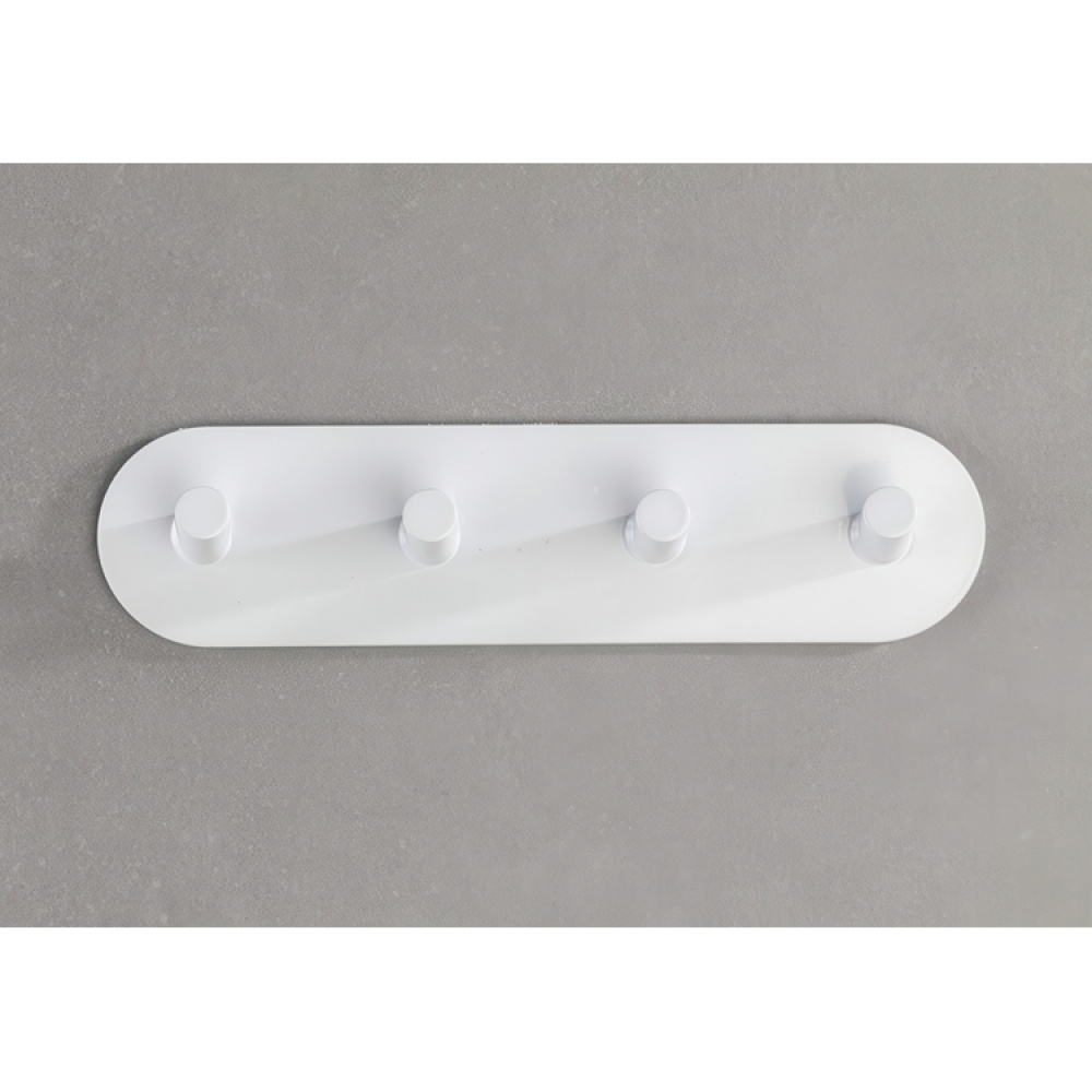 Kroklist, 4 krokar, Självhäftande, Metall, PIENCO QUADRO i gruppen Förvaring / Hallförvaring / Krokar och hängare hos SmartaSaker.se (41582)