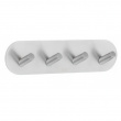 Kroklist, 4 krokar, Självhäftande, Rund, BESLAGSBODEN, 19,2 x H 4,8 cm, Borstat rostfritt stål Kroklist, 4 krokar, Självhäftande, Rund, BESLAGSBODEN, 19,2 x H 4,8 cm, Borstat rostfritt stål