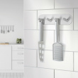 Kroklist, 4 krokar, Självhäftande, Rund, BESLAGSBODEN, 19,2 x H 4,8 cm, Borstat rostfritt stål Kroklist, 4 krokar, Självhäftande, Rund, BESLAGSBODEN, 19,2 x H 4,8 cm, Borstat rostfritt stål