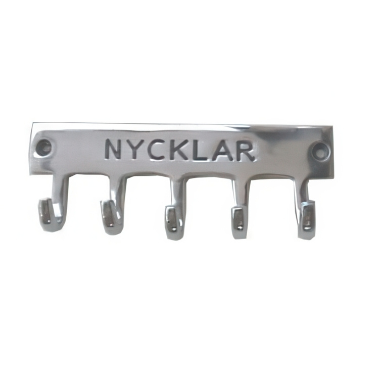 Kroklist, NYCKLAR, Exmez, 12 x 3 x H 4 cm, Aluminium i gruppen Förvaring / Hallförvaring / Nyckelskåp hos SmartaSaker.se (41590)