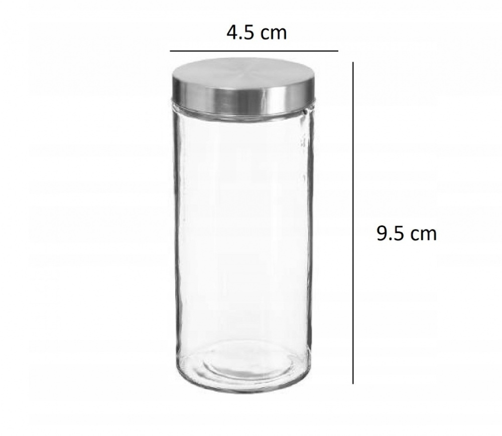 Kryddburkar i glas med metallock, 6 st, GLASS SPICE POTS, Ø 4,5 x H 9,5 cm, Klar / Silver i gruppen Förvaring / Köksförvaring / Organisera köksskåp / Kryddställ hos SmartaSaker.se (41591)