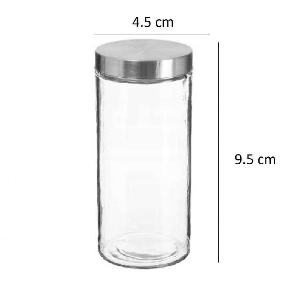 Kryddburkar i glas med metallock, 6 st, GLASS SPICE POTS, Ø 4,5 x H 9,5 cm, Klar / Silver i gruppen Förvaring / Köksförvaring / Organisera köksskåp / Kryddhyllor hos SmartaSaker.se (41591)
