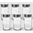 Kryddburkar i glas med metallock, 6 st, GLASS SPICE POTS, Ø 4,5 x H 9,5 cm, Klar / Silver Kryddburkar i glas med metallock, 6 st, GLASS SPICE POTS, Ø 4,5 x H 9,5 cm, Klar / Silver