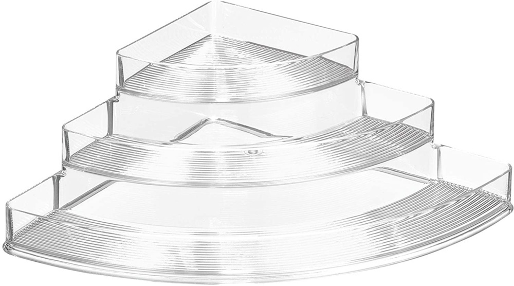 Kryddhylla för hörn, i 3 plan, CORNER SPICE RACK, 35,5 x x 25,5 x H 10 cm, Transparent i gruppen Förvaring / Köksförvaring / Organisera köksskåp / Kryddställ hos SmartaSaker.se (41592)