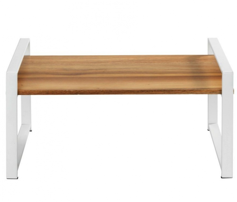 Kryddhylla för köksbänken, ACACIA SINGLE SHELF, 40 x 20 x H 20 cm, Vit / Brun i gruppen Förvaring / Köksförvaring / Organisera köksskåp hos SmartaSaker.se (41594)