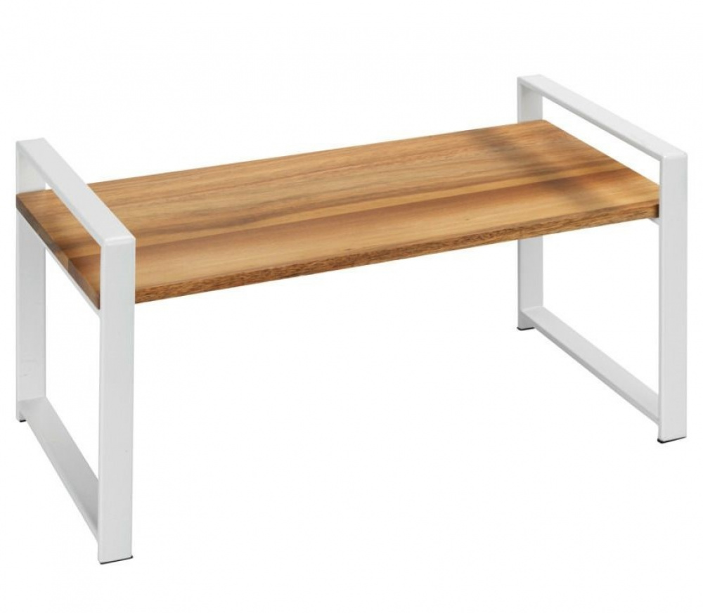 Kryddhylla för köksbänken, ACACIA SINGLE SHELF, 40 x 20 x H 20 cm, Vit / Brun i gruppen Förvaring / Köksförvaring / Organisera köksskåp hos SmartaSaker.se (41594)