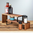 Kryddhylla för köksbänken, 2-delad, ACACIA KITCHEN SHELF, Brun / Svart Kryddhylla för köksbänken, 2-delad, ACACIA KITCHEN SHELF, Brun / Svart