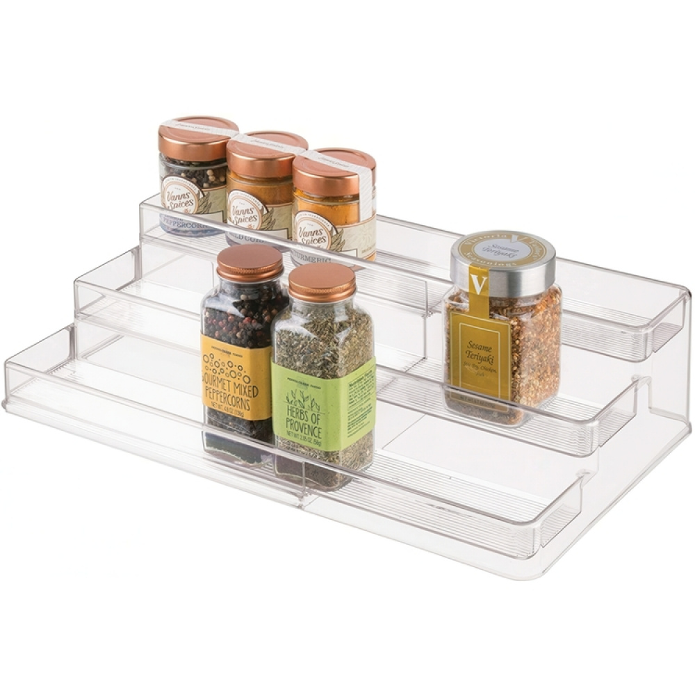 Kryddhylla i 3 plan, Utdragbar, ID CABINET ORGANIZER, 42,5 till 66,5 cm, Transparent i gruppen Förvaring / Köksförvaring / Organisera köksskåp / Kryddhyllor hos SmartaSaker.se (41602)