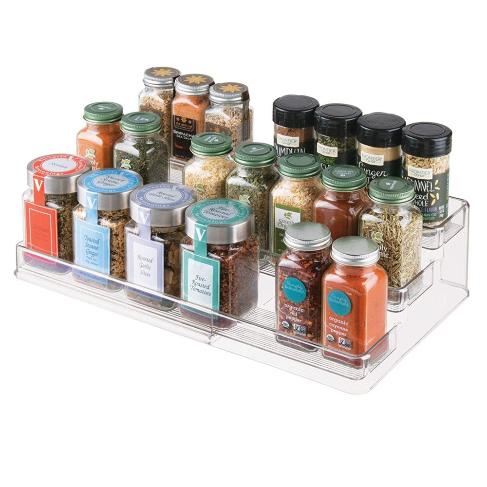 Kryddhylla i 3 plan, Utdragbar, ID CABINET ORGANIZER, 42,5 till 66,5 cm, Transparent i gruppen Förvaring / Köksförvaring / Organisera köksskåp / Kryddställ hos SmartaSaker.se (41602)
