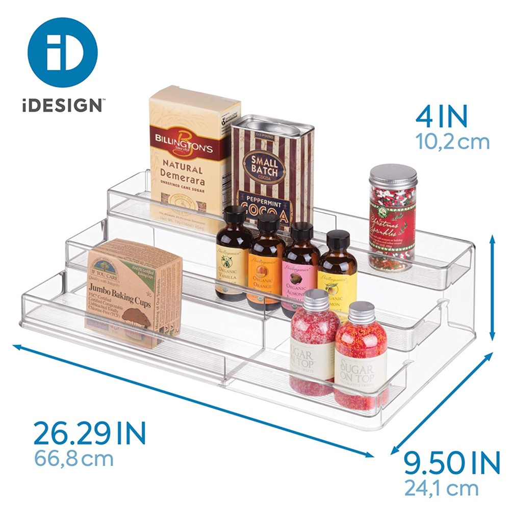 Kryddhylla i 3 plan, Utdragbar, ID CABINET ORGANIZER, 42,5 till 66,5 cm, Transparent i gruppen Förvaring / Köksförvaring / Organisera köksskåp / Kryddställ hos SmartaSaker.se (41602)