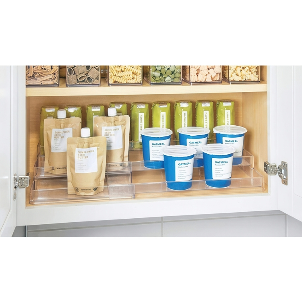Kryddhylla i 3 plan, Utdragbar, ID CABINET ORGANIZER, 42,5 till 66,5 cm, Transparent i gruppen Förvaring / Köksförvaring / Organisera köksskåp / Kryddhyllor hos SmartaSaker.se (41602)