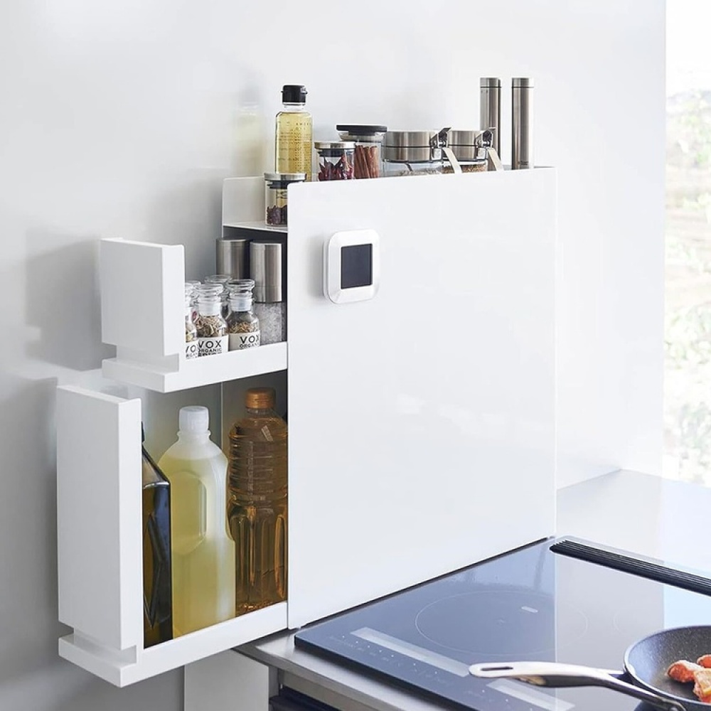 Kryddskåp för smala ytor, 2-TIERED PULL-OUT SEASONING RACK, 50 x 12,5 x H 52,5 cm, Yamazaki i gruppen Yamazaki hos SmartaSaker.se (41604)