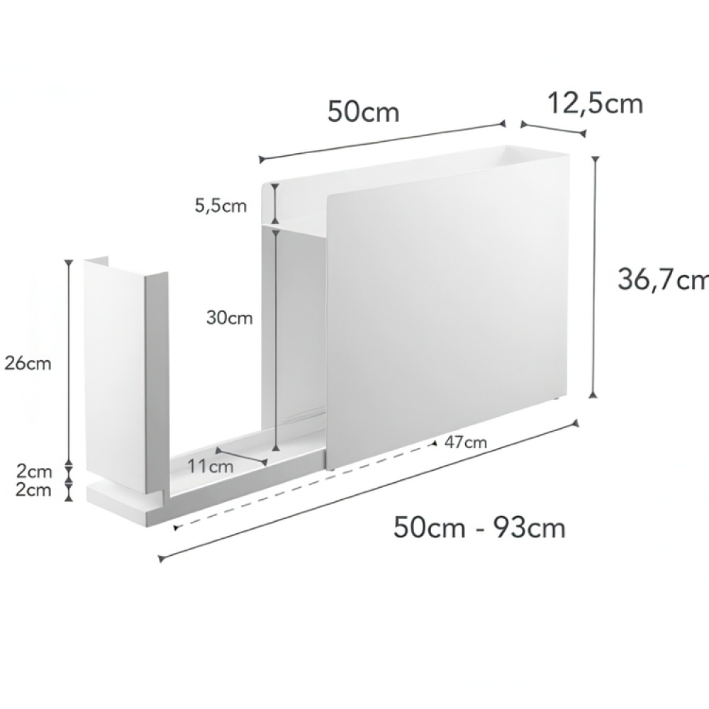 Kryddskåp för smala ytor, PULL-OUT SEASONING RACK, 50 x 12,5 x H 36,7 cm, Yamazaki i gruppen Förvaring / Köksförvaring / Organisera köksskåp hos SmartaSaker.se (41605)