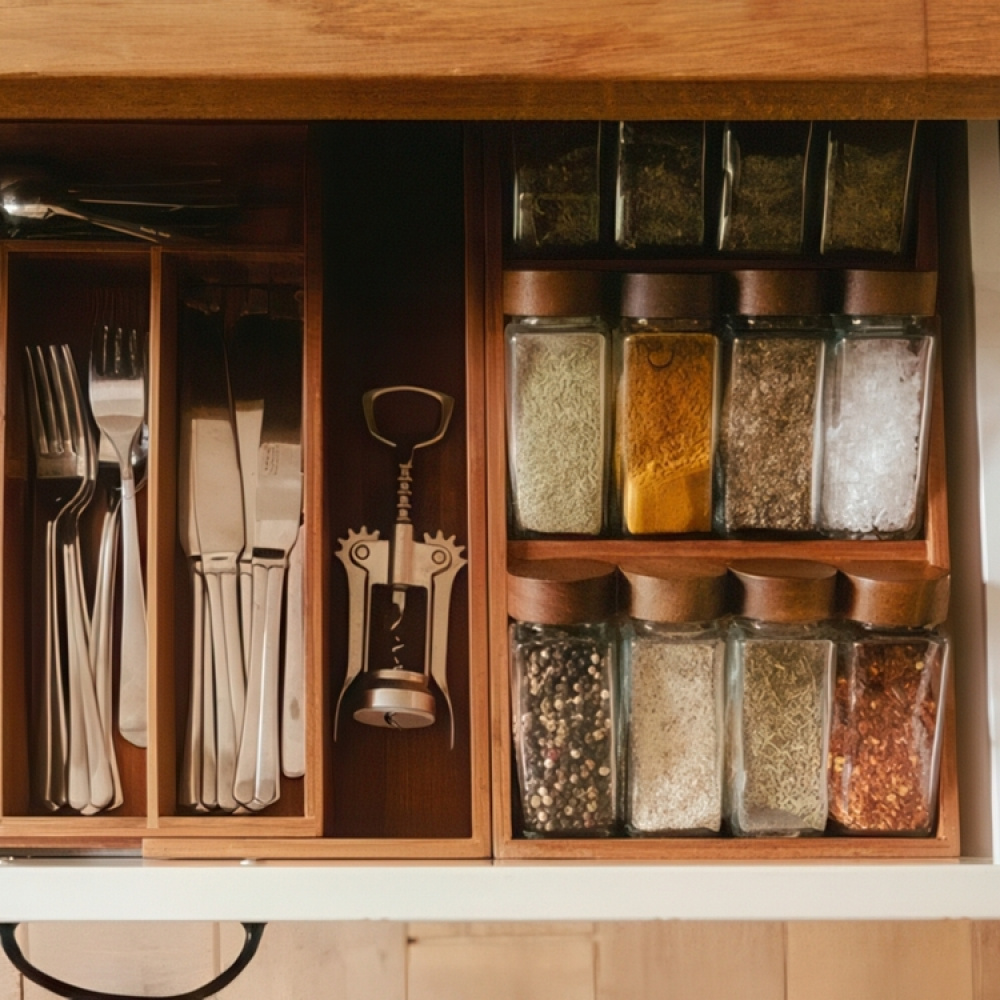 Kryddställ för låda, BAMBOO SPICE RACK, 20 x 38 x H 6 cm, Brun i gruppen Förvaring / Köksförvaring / Organisera köksskåp / Kryddhyllor hos SmartaSaker.se (41607)