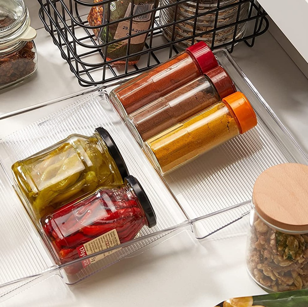 Kryddställ för låda, IN-DRAWER SPICE RACK, 21,6 x 42 x H 4 cm, Transparent i gruppen Förvaring / Köksförvaring / Organisera köksskåp hos SmartaSaker.se (41608)